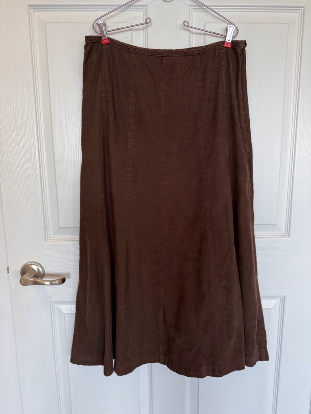 Brown corduroy maxi skirt cotton A line granola girl